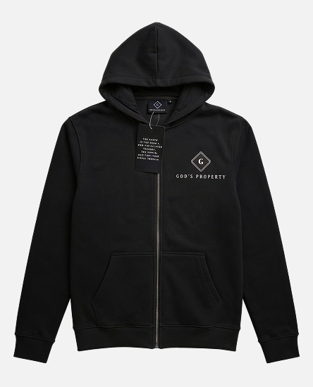 GP - Black cotton fleece hoodie