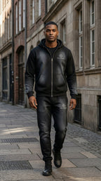 GP "Sunfade black" soft cotton fleece sweatsuit