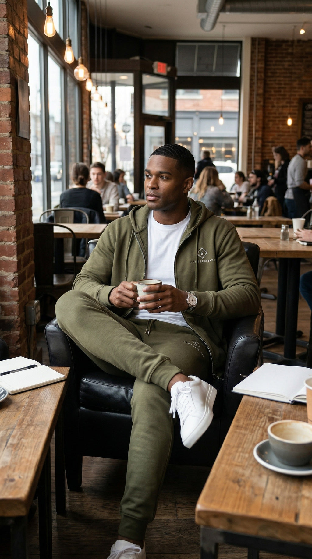 GP "Hunter green" soft cotton fleece sweatsuit