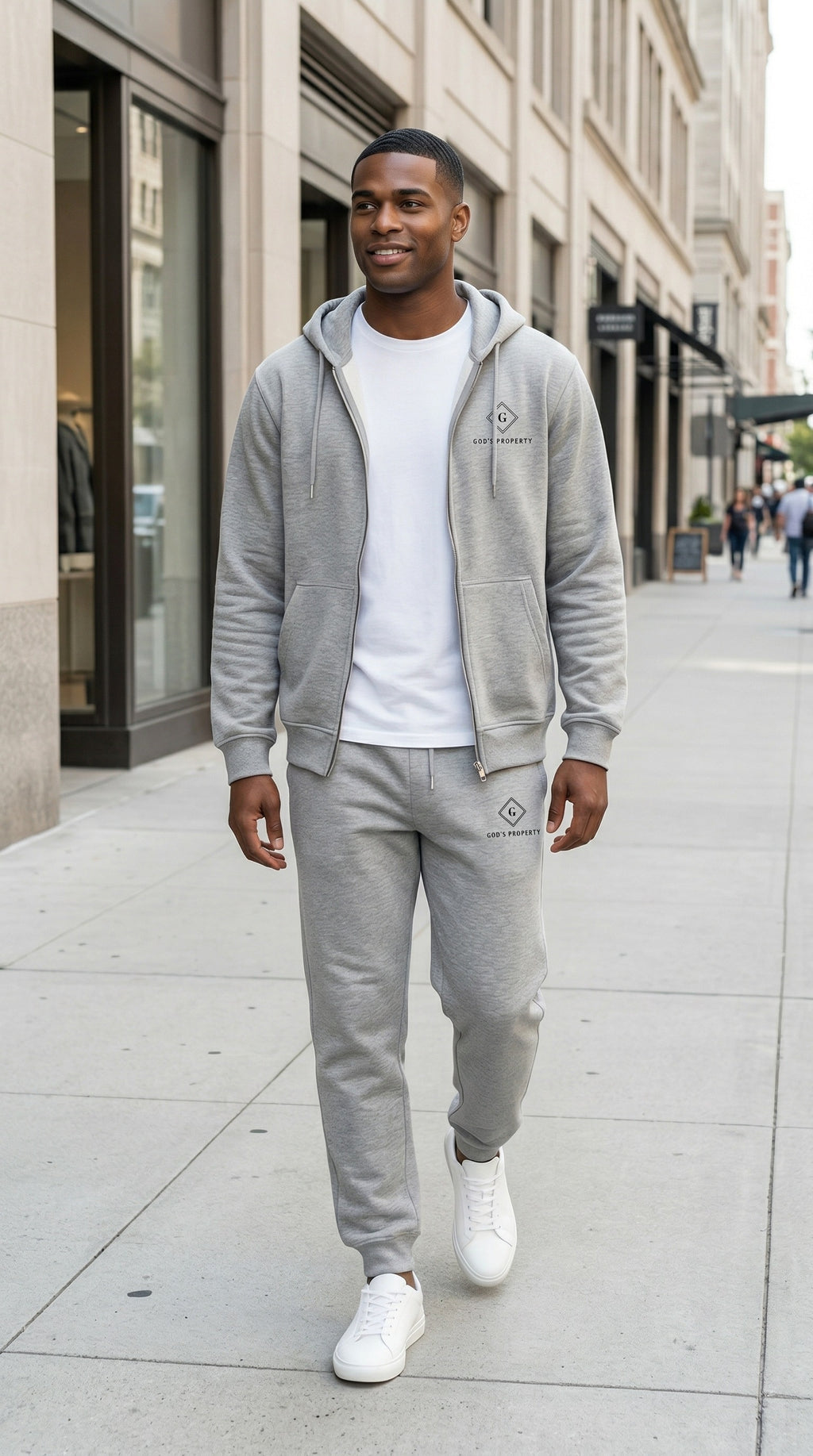 GP "Grey" soft cotton fleece sweatsuit