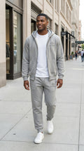 GP "Grey" soft cotton fleece sweatsuit