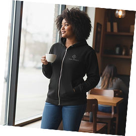 GP - Black cotton fleece hoodie