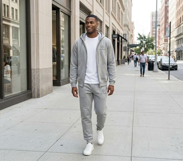 GP - Grey cotton fleece sweatpants